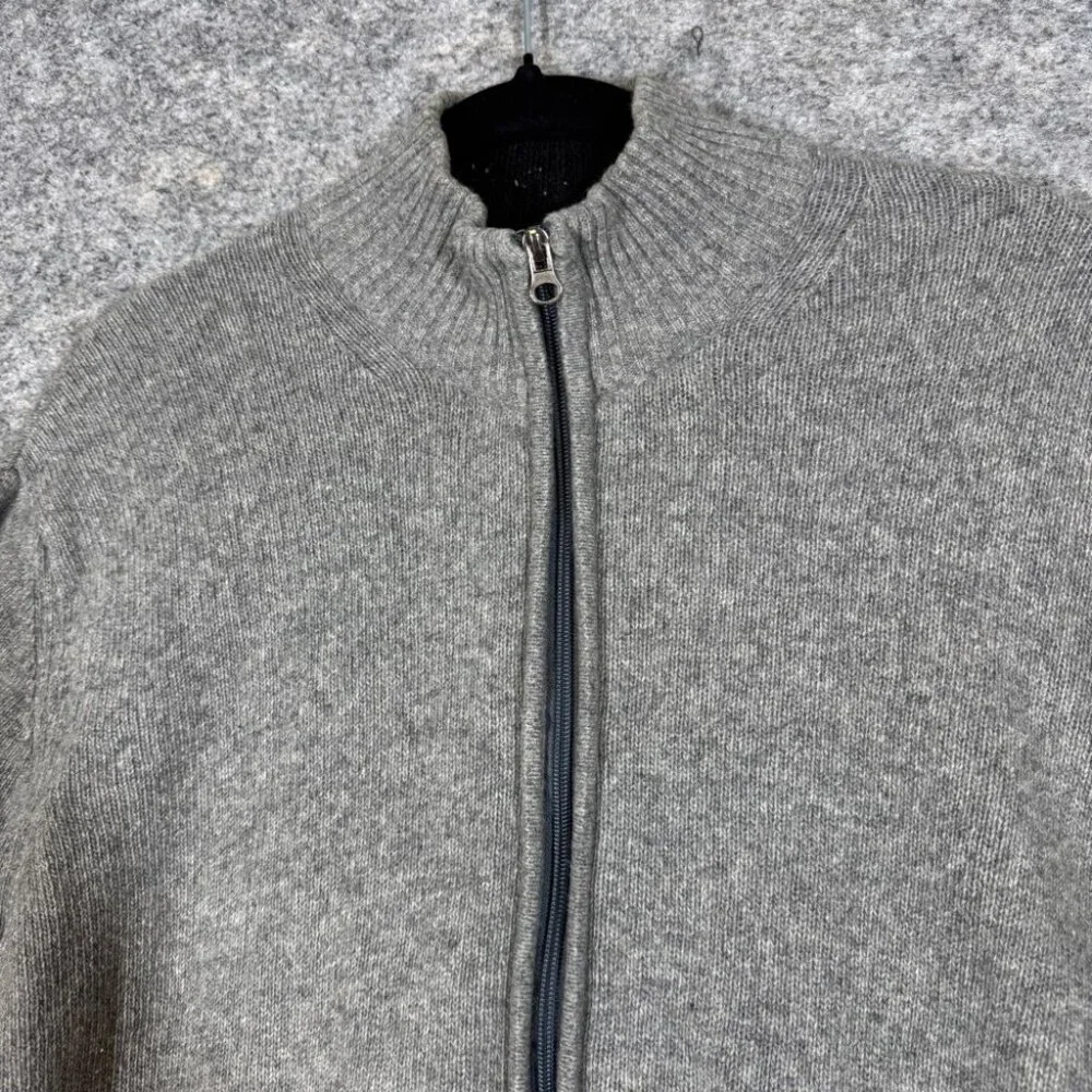 Lorenzo Magni Men's Gray Wool Zip Cardigan Sweater Jacket Made in Italy Size L